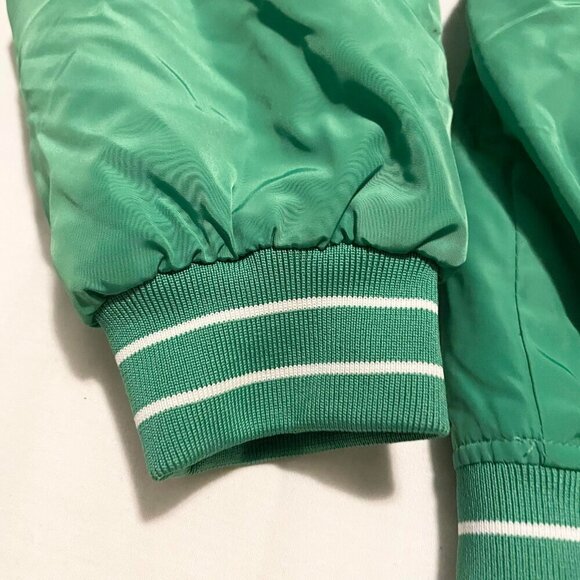 H&M Divided College Varsity Jacket Green White Sunset Valley Mustang Mens XS - Picture 16 of 16